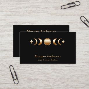 Abstract Moon Phase Gold Spiritual Energie Heiler  Business Card