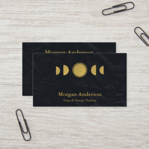 Abstract Moon Phase Gold Spiritual Energie Heiler Business Card