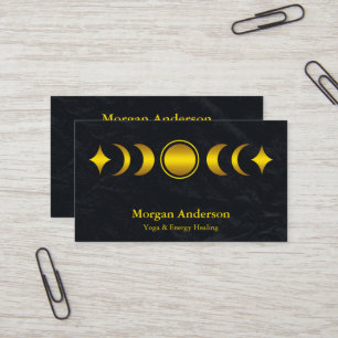 Abstract Moon Phase Gold Spiritual Energie Heiler Business Card