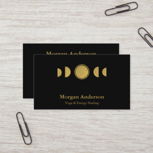 Abstract Moon Phase Gold Spiritual Energie Heiler Business Card