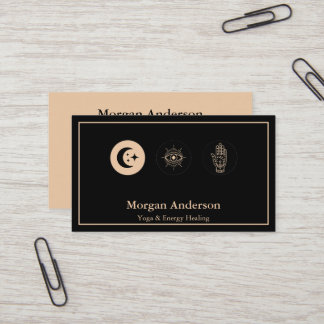Abstract Moon Phase Gold Spiritual Energie Heiler Business Card