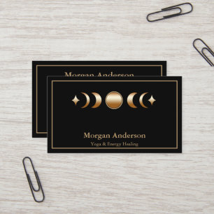Abstract Moon Phase Gold Spiritual Energie Heiler  Business Card