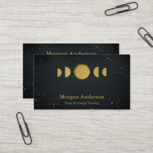 Abstract Moon Phase Gold Spiritual Energie Heiler Business Card