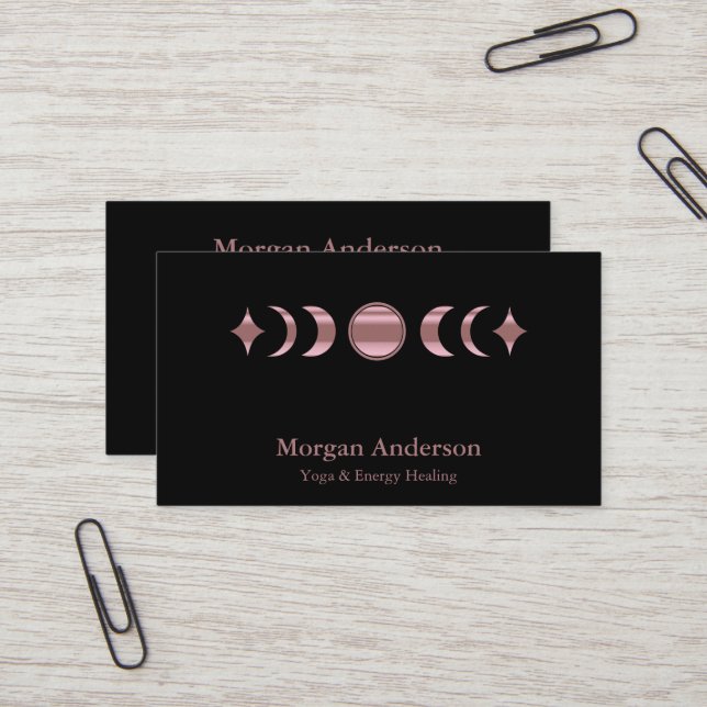 Abstract Moon Phase Gold Spiritual Energie Heiler  Business Card (Front/Back In Situ)