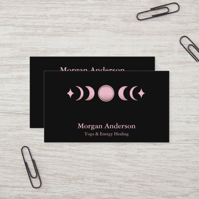 Abstract Moon Phase Gold Spiritual Energie Heiler  Business Card (Front/Back In Situ)