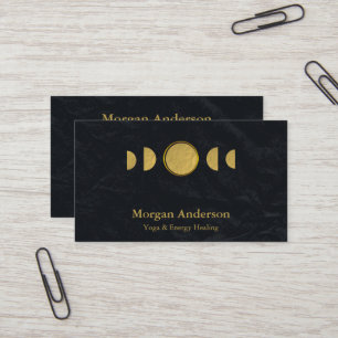 Abstract Moon Phase Gold Spiritual Energie Heiler Business Card