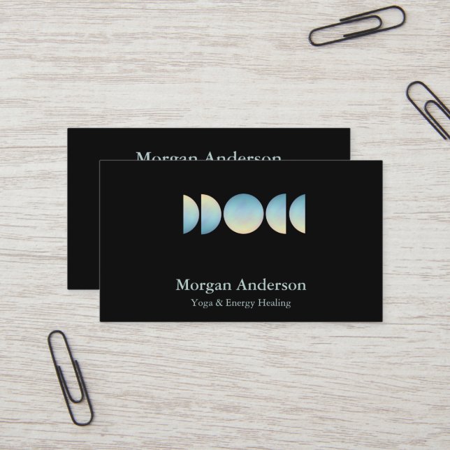 Abstract Moon Phase Spiritual Energie Heiler  Business Card (Front/Back In Situ)