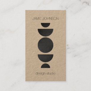 Abstract Moon Phases Geometric Art Kraft Business Card