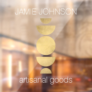 Abstract Moon Phases Gold Geometric Art Boutique Window Cling