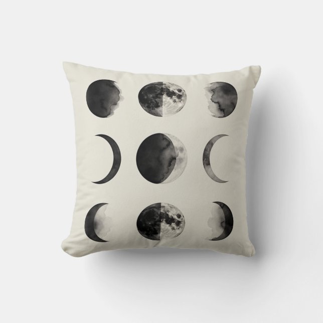 Abstract Moon Phases Wall Art Poster | Minimal Cel Cushion (Front)