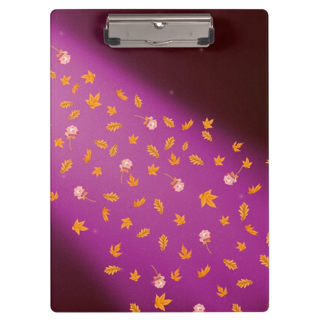 Abstract moonlight autumn leaves roses  clipboard (Front)