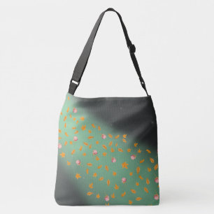 Abstract moonlight autumn leaves roses  crossbody bag