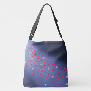 Abstract moonlight autumn leaves roses crossbody bag