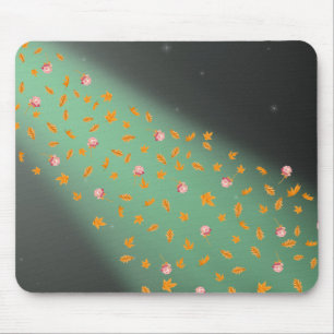Abstract moonlight autumn leaves roses mouse mat