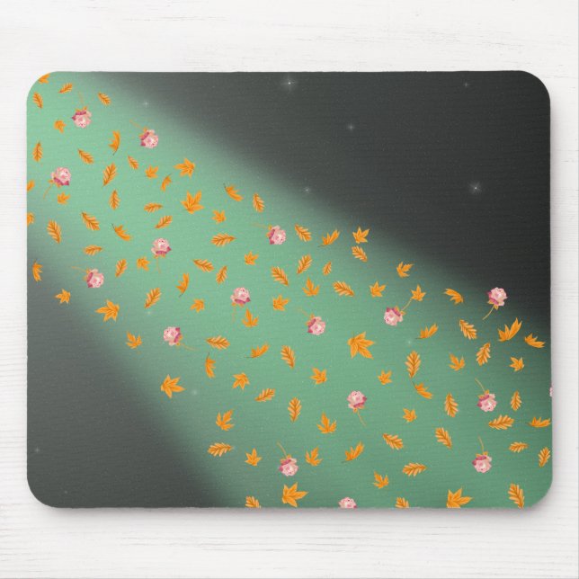 Abstract moonlight autumn leaves roses  mouse mat (Front)