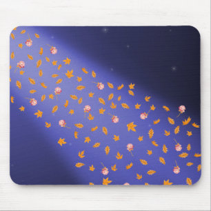 Abstract moonlight autumn leaves roses   mouse mat