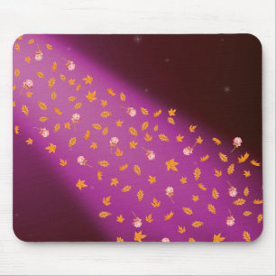 Abstract moonlight autumn leaves roses mouse mat