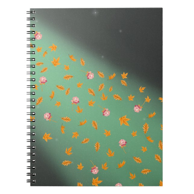 Abstract moonlight autumn leaves roses  notebook (Front)