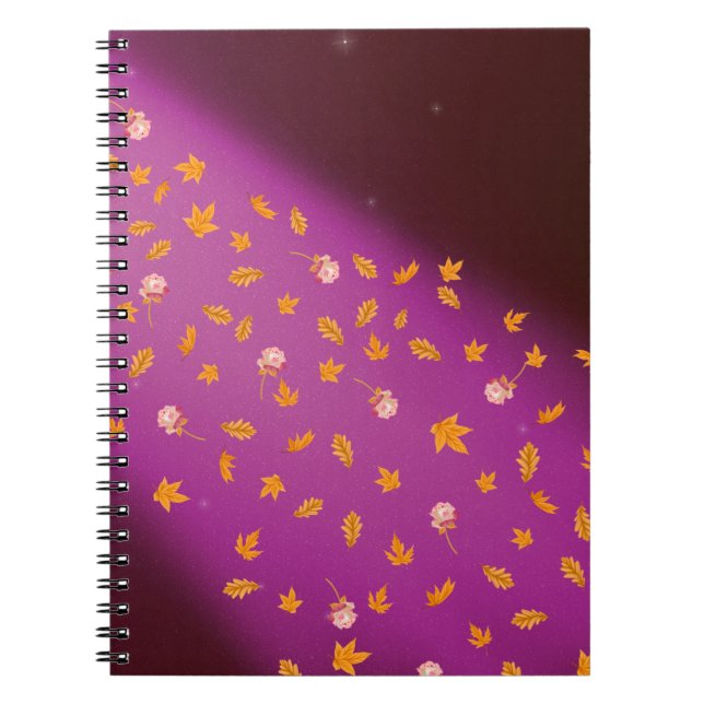 Abstract moonlight autumn leaves roses  notebook (Front)