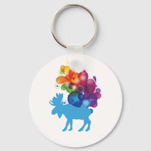 Abstract Moose Keychain