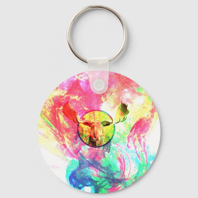 Abstract Moose Keychain (Front)