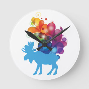 Abstract Moose Wall Clock