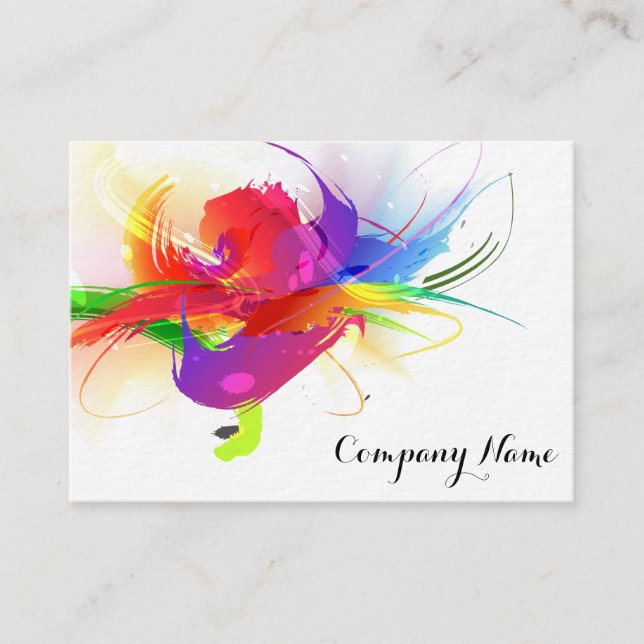 Abstract Morning Glory Lorikeet Paint Splatters 2 Business Card (Front)