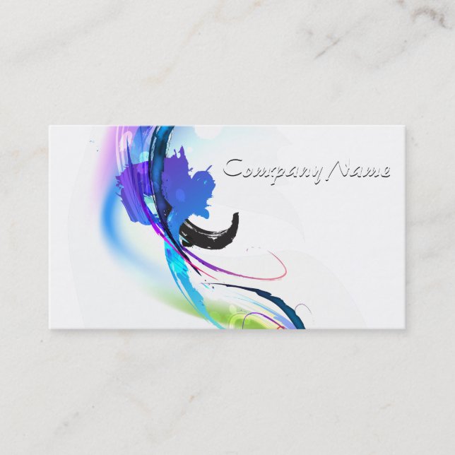 Abstract Morning Glory Paint Splatters Business Card (Front)