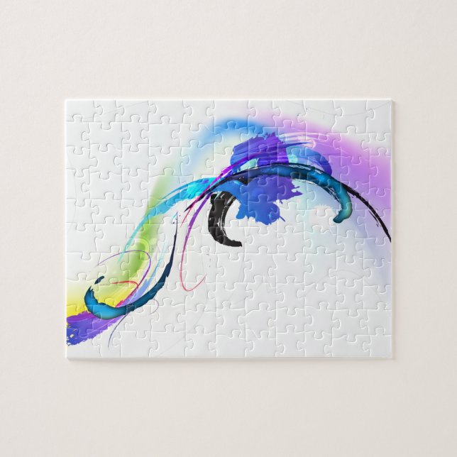 Abstract Morning Glory Paint Splatters Jigsaw Puzzle (Horizontal)