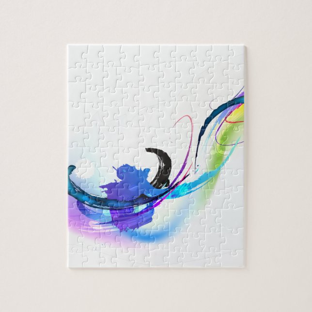 Abstract Morning Glory Paint Splatters Jigsaw Puzzle (Vertical)