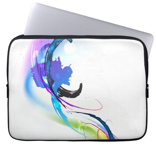 Abstract Morning Glory Paint Splatters Laptop Sleeve (Front)