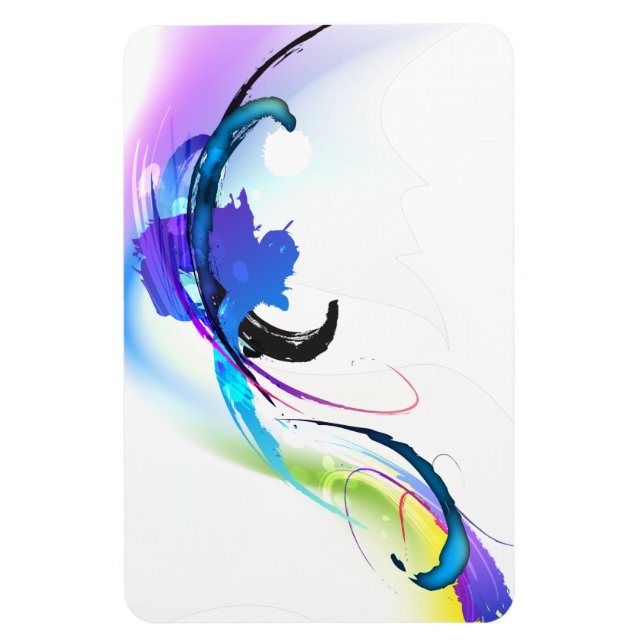 Abstract Morning Glory Paint Splatters Magnet (Vertical)
