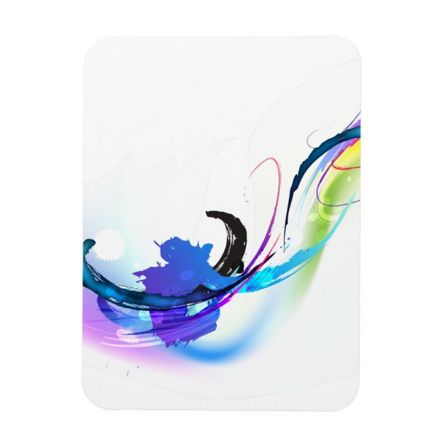 Abstract Morning Glory Paint Splatters Magnet (Vertical)