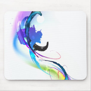 Abstract Morning Glory Paint Splatters Mouse Mat