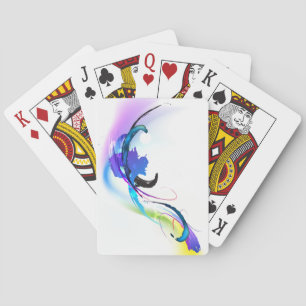 Abstract Morning Glory Paint Splatters Playing Cards
