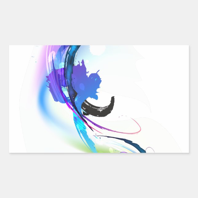 Abstract Morning Glory Paint Splatters Rectangular Sticker (Front)