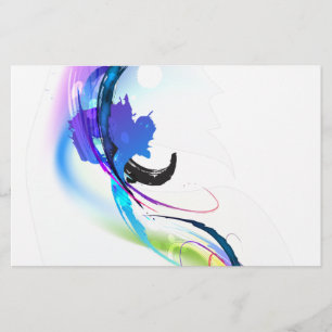 Abstract Morning Glory Paint Splatters Stationery