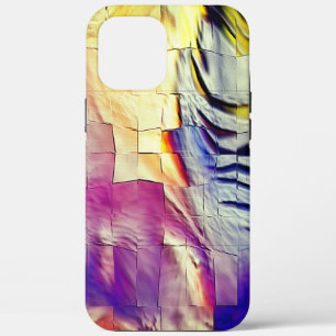 Abstract mosaic drawing lightly carved and pearly iPhone 12 pro max case