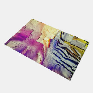 Abstract mosaic drawing lightly carved and pearly doormat