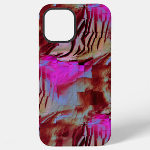 Abstract mosaic drawing of rustic pink and rusty iPhone 12 pro max case