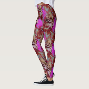 Abstract mosaic drawing of rustic pink and rusty leggings