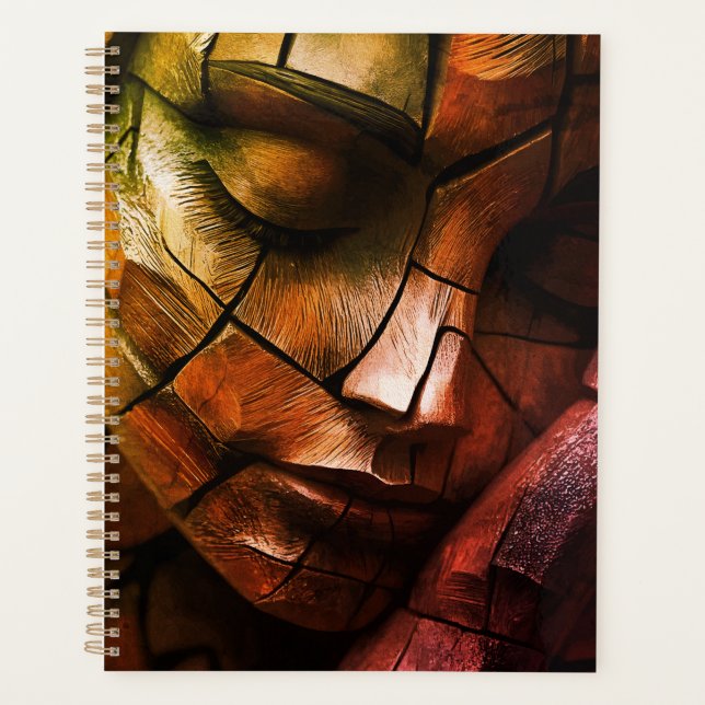 Abstract Mosaic Feminine Face Wall Art – Textured  Planner (Front)