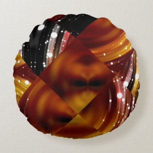 Abstract mosaic geometrical multicolored backgroun round cushion