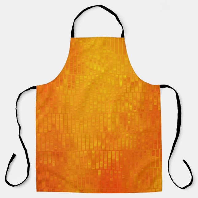 Abstract Mosaic Orange: Bright Gloss Apron (Front)