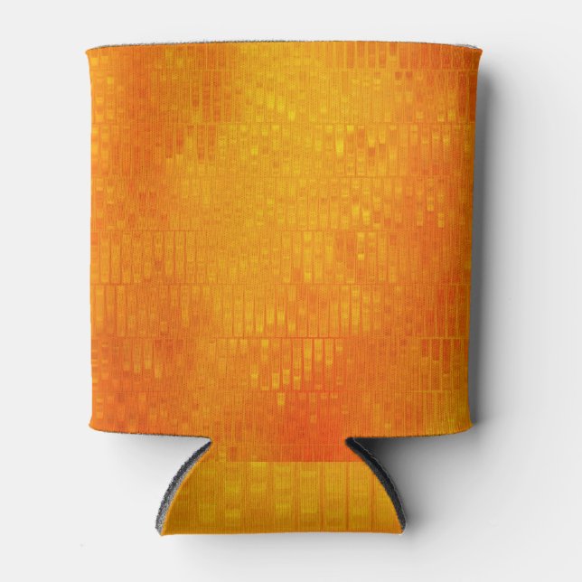 Abstract Mosaic Orange: Bright Gloss Can Cooler (Front)