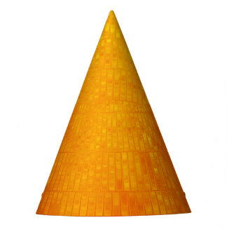 Abstract Mosaic Orange: Bright Gloss Party Hat