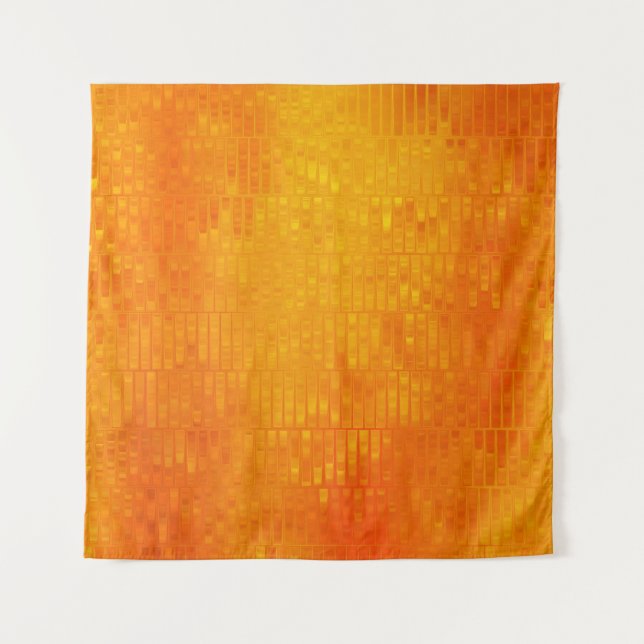 Abstract Mosaic Orange: Bright Gloss Tapestry (Front)