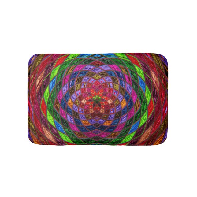 Abstract Mosaic Pattern #10 Bath Mat (Front)