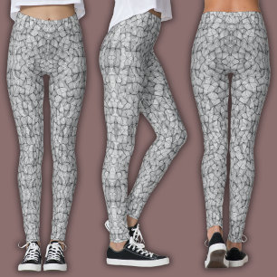 Abstract Mosaic Pattern   Cracked Stone Leggings