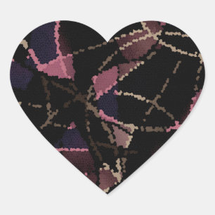 Abstract mosaic pattern heart sticker